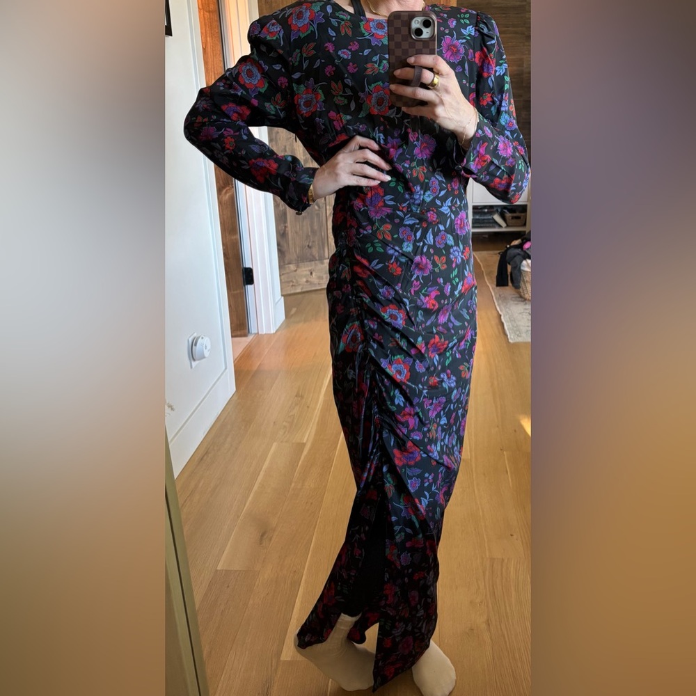 Floral, Silk Long Sleeve Maxi Dress - Veronica Beard size 10